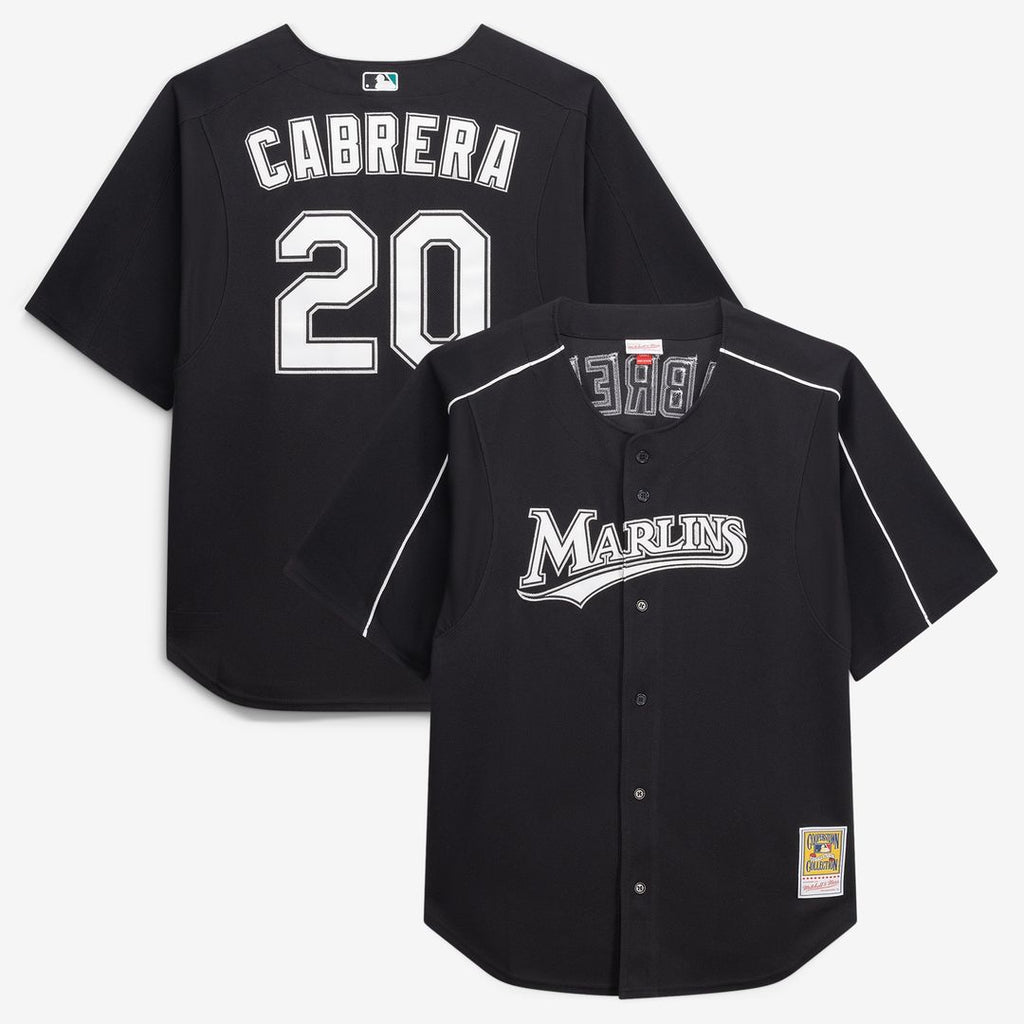 Miguel Cabrera Miami Marlins Mitchell & Ness Big & Tall Cooperstown Mesh Batting Practice Jersey - Black