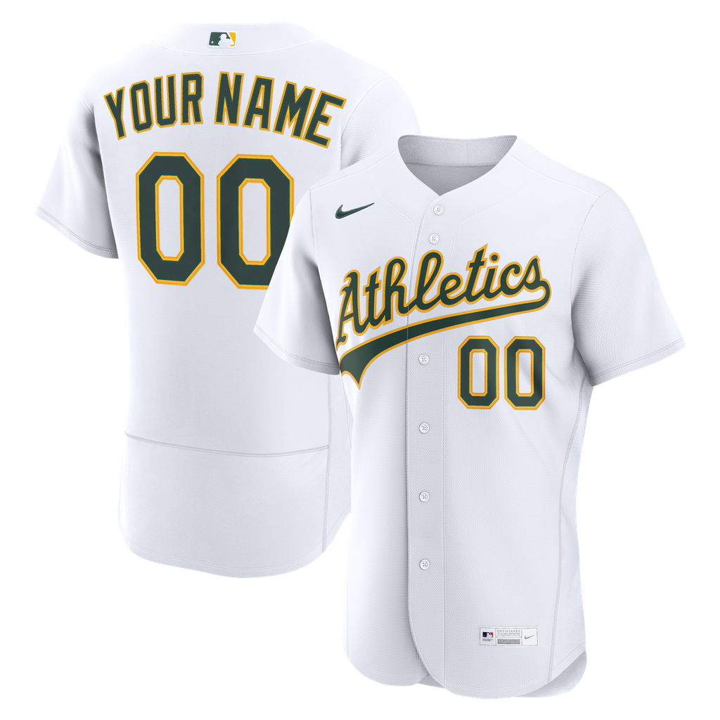 Athletics Nike Home Authentic Custom Jersey - White
