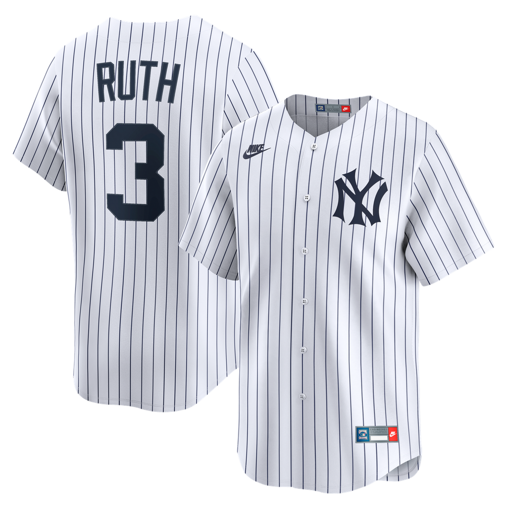 Babe Ruth New York Yankees Nike Throwback Cooperstown Collection Limited Jersey - White