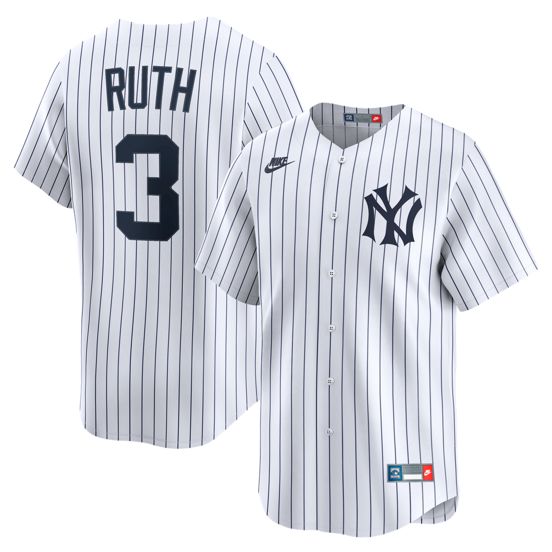 Babe Ruth New York Yankees Nike Throwback Cooperstown Collection Limited Jersey - White