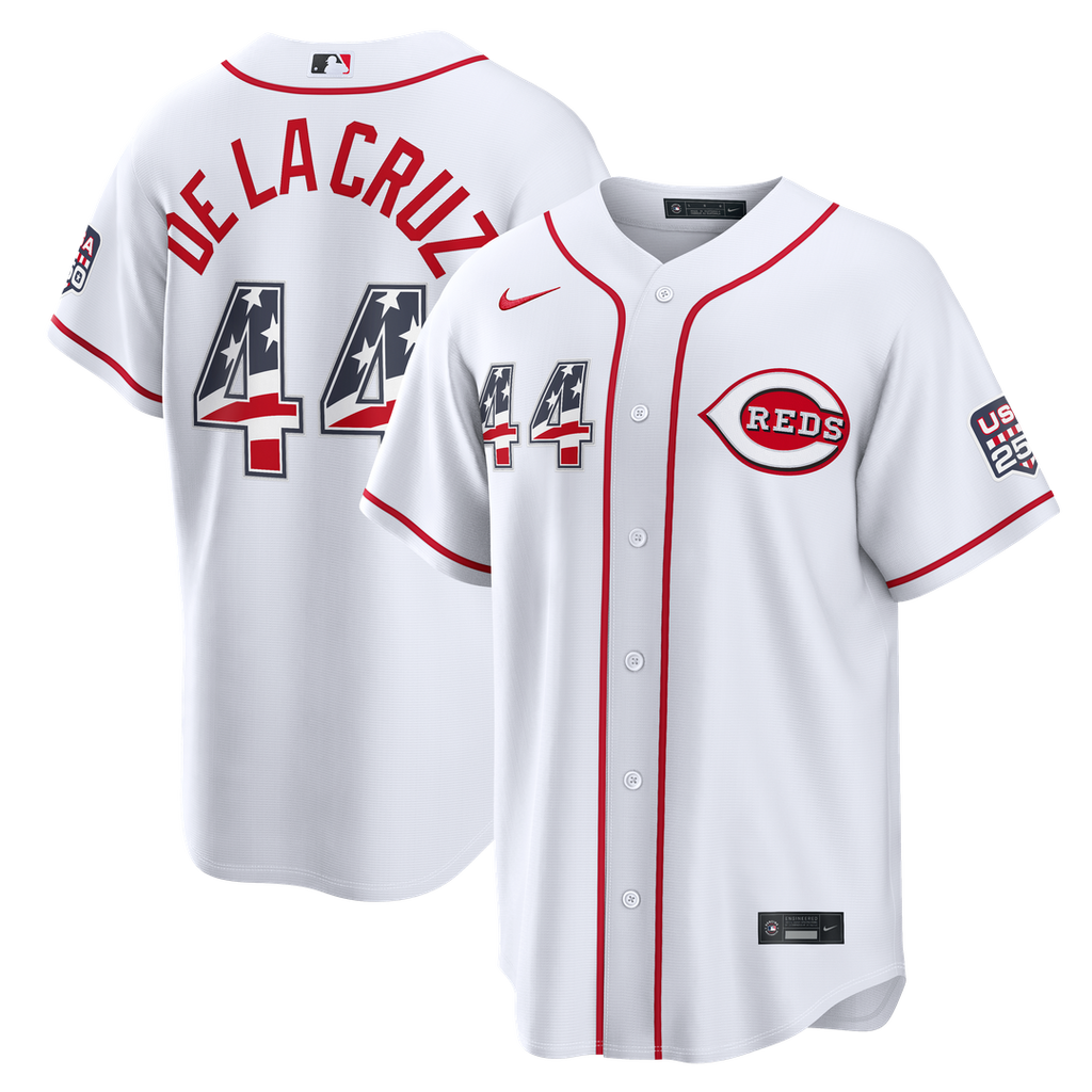 Elly De La Cruz Cincinnati Reds Nike USA 250 Fourth of July Home Stadium Jersey - White