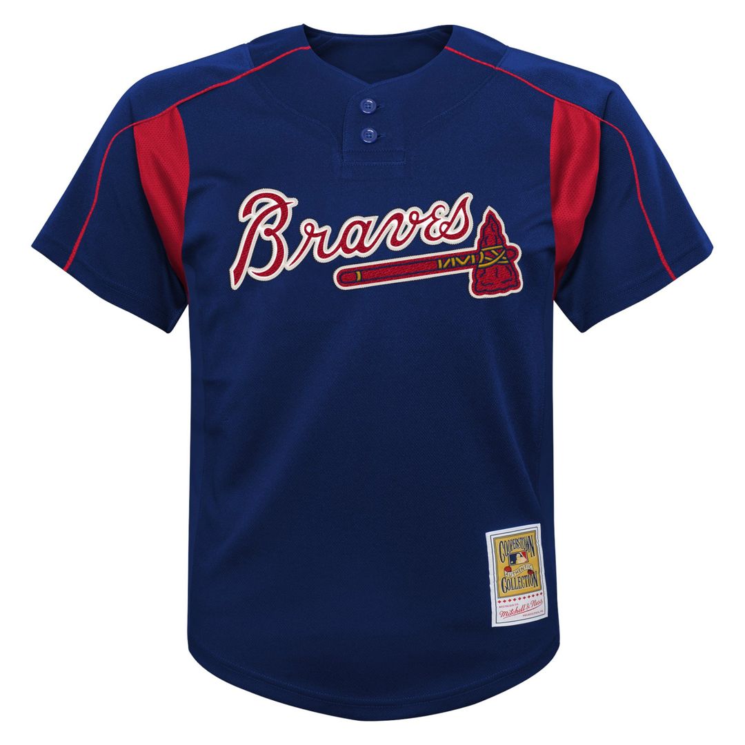 Chipper Jones Atlanta Braves Mitchell & Ness Youth Cooperstown Collection Mesh Batting Practice Jersey - Navy