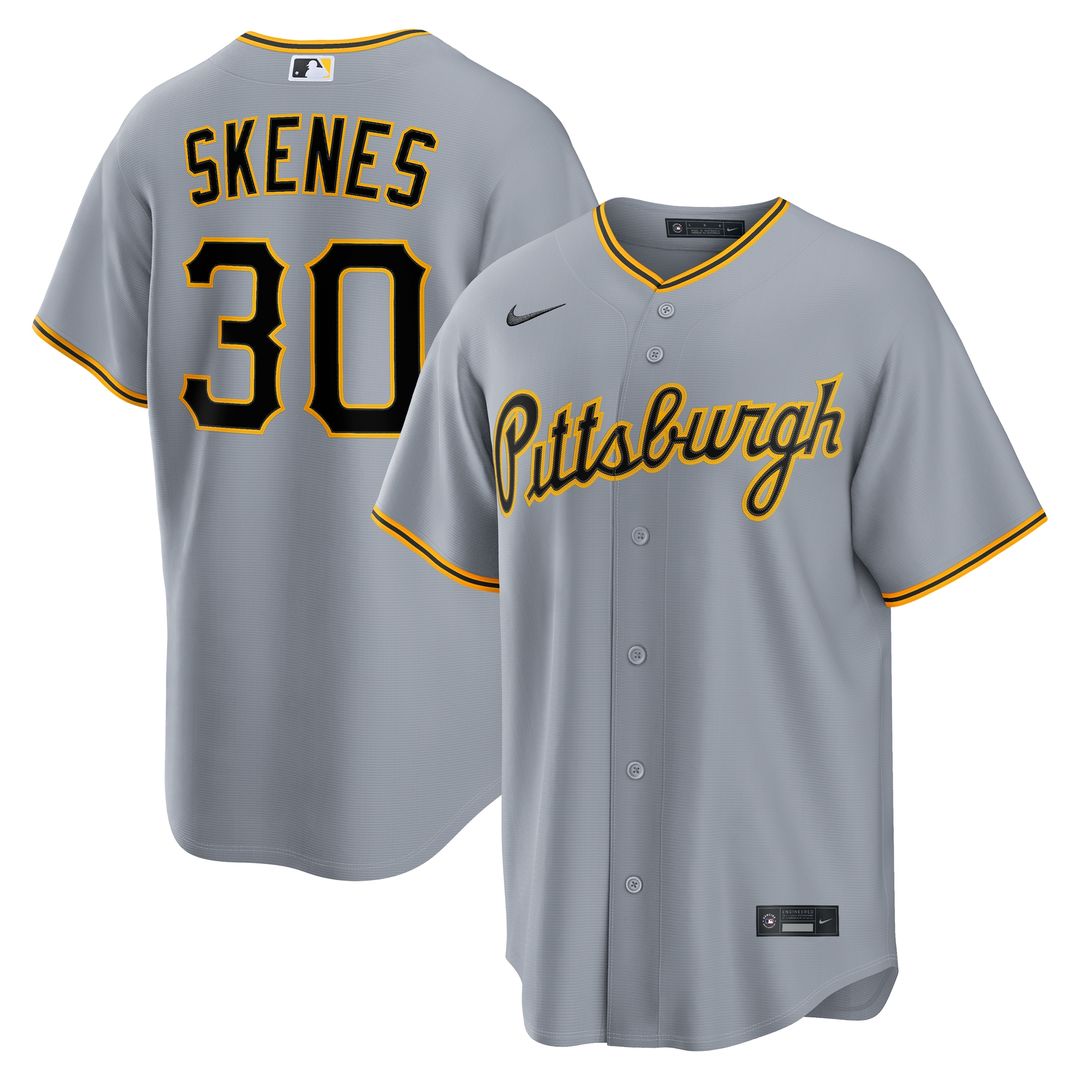 Paul Skenes Pittsburgh Pirates Nike Road Replica Jersey - Gray