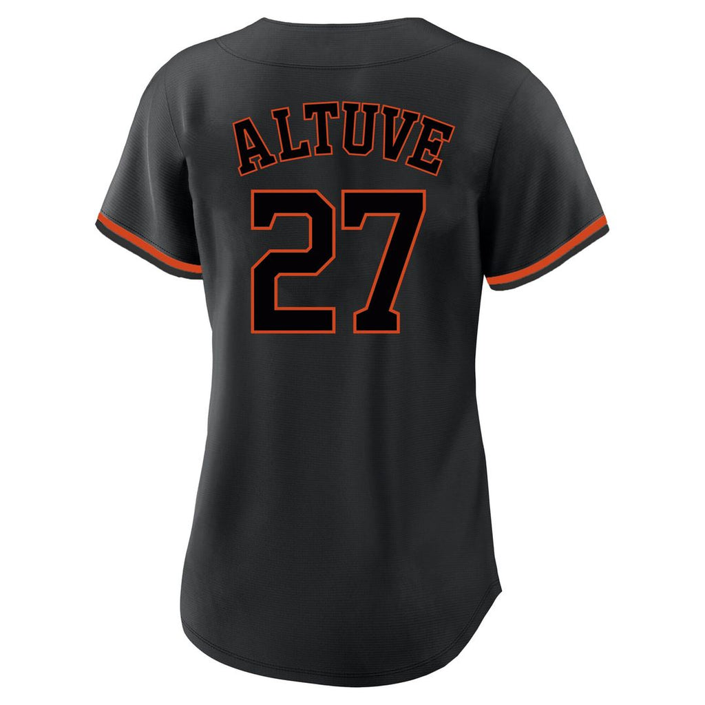 Jose Altuve Houston Astros Profile Women's Plus Size Player Name & Number Fashion Jersey - Black