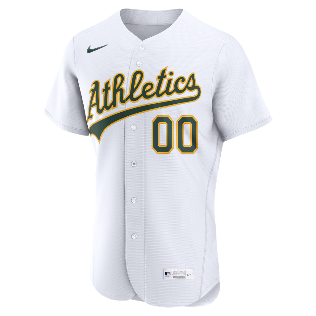 Athletics Nike Home Authentic Custom Jersey - White