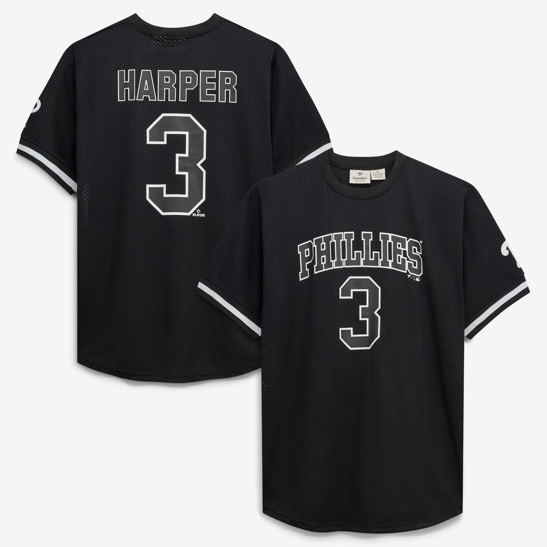 Bryce Harper Philadelphia Phillies Fanatics Big & Tall Heavyweight Mesh Jersey - Black/White